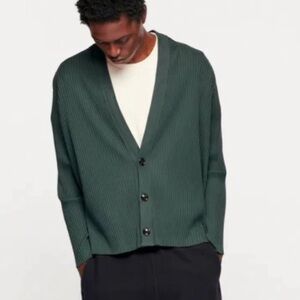 KOTN Unisex Nile Rib Cardigan in Racing Green (XS)